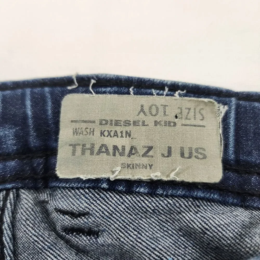Diesel Jeans Boy’s Blue Denim Thanaz J US Skinny Distressed Leg Size 10